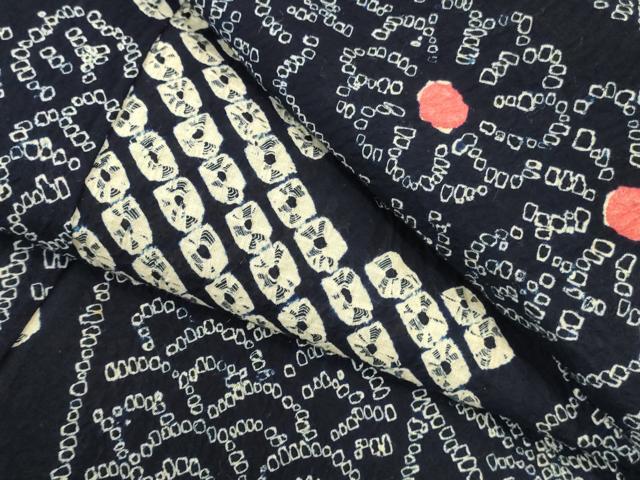 平和屋着物∴夏物　浴衣　有松鳴海絞り　色紙吉祥花文　綿　逸品　DABI5644op