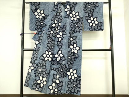 平和屋着物∴夏物　浴衣　有松鳴海絞り　花間道　綿　逸品　DABI5648op