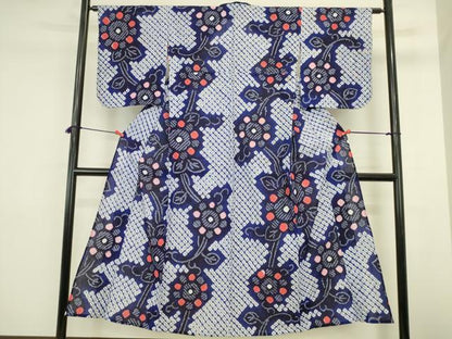 平和屋着物∴夏物　浴衣　有松鳴海絞り　花唐草文　綿　逸品　DABI5650op