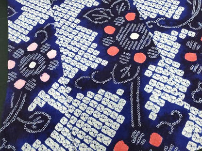 平和屋着物∴夏物　浴衣　有松鳴海絞り　花唐草文　綿　逸品　DABI5650op