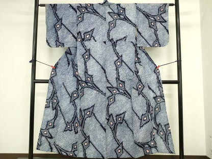 平和屋着物∴夏物　浴衣　有松鳴海絞り　抽象文様　綿　逸品　DABI5651op
