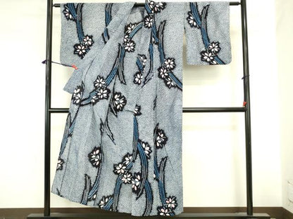 平和屋着物∴夏物　浴衣　有松鳴海絞り　舞花　綿　逸品　DABI5652op