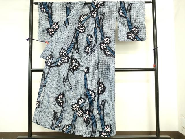 平和屋着物∴夏物　浴衣　有松鳴海絞り　舞花　綿　逸品　DABI5652op