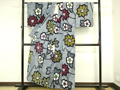 平和屋着物∴夏物　浴衣　有松鳴海絞り　舞花　綿　逸品　DABI5654op