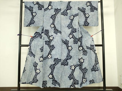 平和屋着物∴夏物　浴衣　有松鳴海絞り　舞花　綿　逸品　DABI5658op