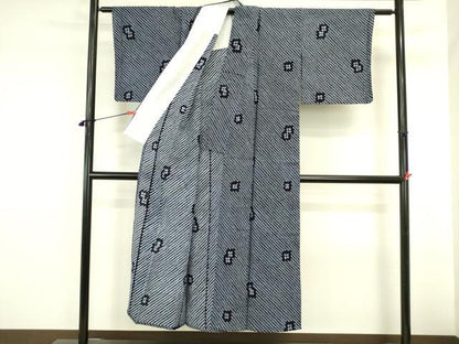 平和屋着物∴夏物　浴衣　有松鳴海絞り　舞花　綿　逸品　DABI5660op