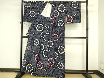 平和屋着物∴夏物　浴衣　有松鳴海絞り　舞花　綿　逸品　DABI5663op