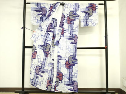 平和屋着物∴夏物　浴衣　有松鳴海絞り　飛鳥文　綿　逸品　DABI5664op