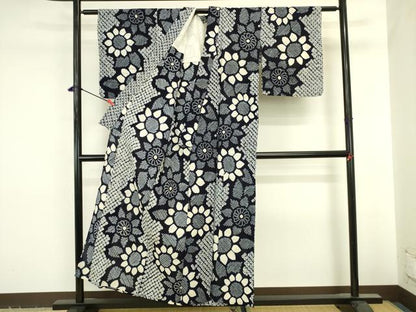 平和屋着物∴夏物　浴衣　有松鳴海絞り　舞花　綿　逸品　DABI5666op