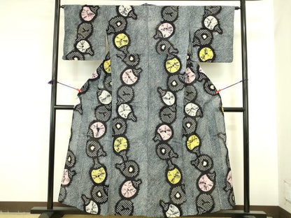 平和屋着物∴夏物　浴衣　有松鳴海絞り　団扇　うちわ　綿　逸品　DABI5667op