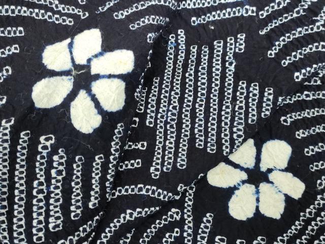 平和屋着物∴夏物　浴衣　有松鳴海絞り　流水花文　綿　逸品　DABI5670op