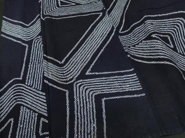 平和屋着物∴夏物　浴衣　有松鳴海絞り　幾何学文様　綿　逸品　DABI5674op