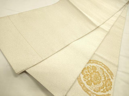 平和屋本店▼太鼓柄袋帯　綴れ　唐花立涌文　本金糸24K　正絹　逸品　DABI5680op