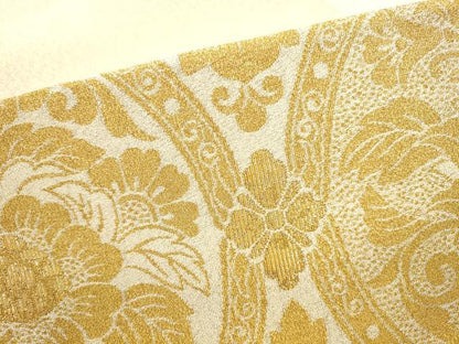 平和屋本店▼太鼓柄袋帯　綴れ　唐花立涌文　本金糸24K　正絹　逸品　DABI5680op