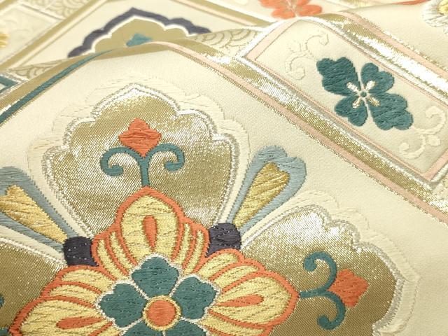 平和屋本店▼六通柄袋帯　唐織　吉祥緞子　龍王帯　本金箔　正絹　逸品　DABI5707op