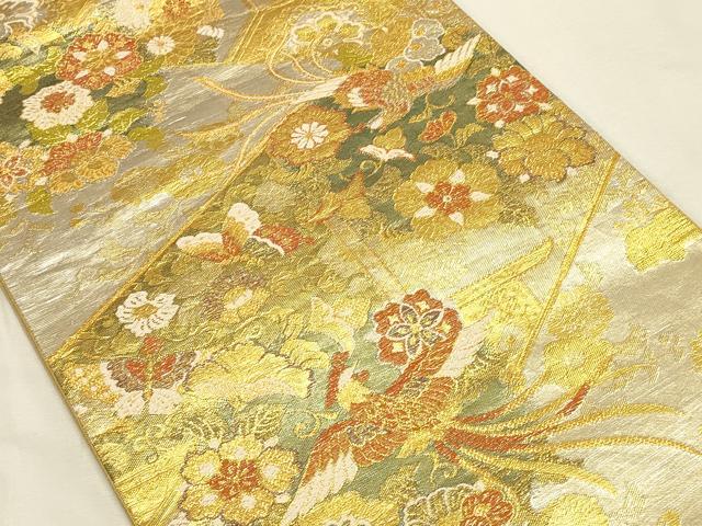 平和屋本店▼六通柄袋帯　唐織　鳳凰花文　麗華錦　本金箔　正絹　逸品　DABI5708op