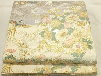 平和屋本店▼六通柄袋帯　花雅唐織錦　本金箔　正絹　逸品　DABI5711op