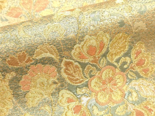 平和屋本店▼六通柄袋帯　古代彫金紋　本金箔二重　正絹　逸品　DABI5715op