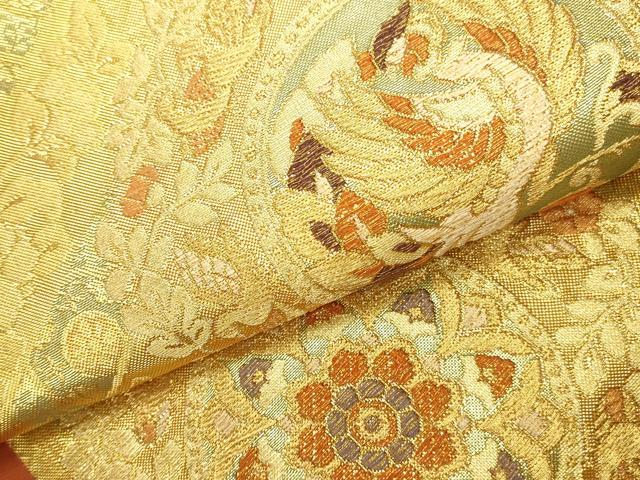 平和屋本店▼六通柄袋帯　艶飾箔　鳳凰花丸文　本金箔　正絹　逸品　DABI5720op