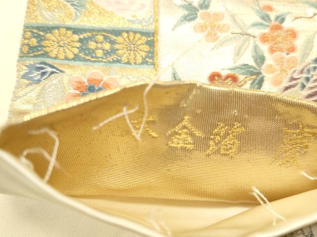 平和屋本店▼六通柄袋帯　唐織　慶長色紙絢爛文　本金箔　正絹　逸品　DABI5721op