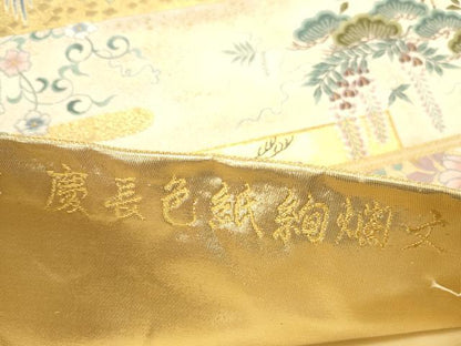 平和屋本店▼六通柄袋帯　唐織　慶長色紙絢爛文　本金箔　正絹　逸品　DABI5721op