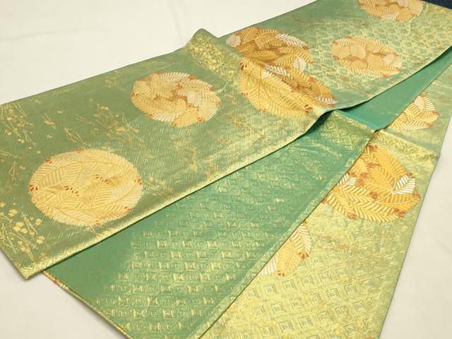 平和屋本店▼佐賀錦　全通柄袋帯　唐織　吉祥若松文　純金箔　正絹　逸品　DABI5724op