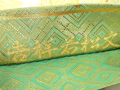 平和屋本店▼佐賀錦　全通柄袋帯　唐織　吉祥若松文　純金箔　正絹　逸品　DABI5724op