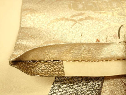 平和屋本店▼六通柄袋帯　唐織　花松文　箔宝錦　本金箔　正絹　逸品　DABI5736op