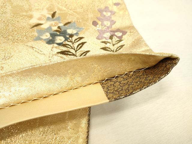 平和屋本店▼六通柄袋帯　唐織　花松文　箔宝錦　本金箔　正絹　逸品　DABI5736op