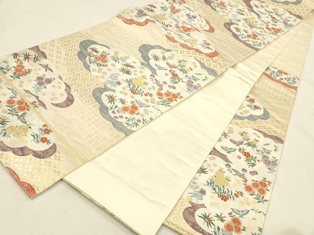 平和屋本店▼六通柄袋帯　唐織　雲取小袖文　本金箔　正絹　逸品　DABI5740op