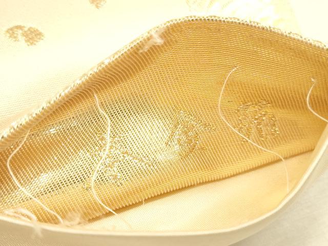 平和屋本店▼六通柄袋帯　唐織　舞蝶花文　本金箔　正絹　逸品　DABI5741op