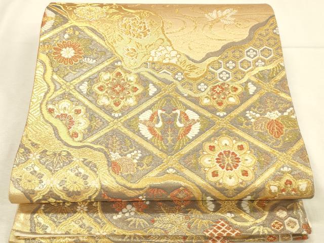 平和屋本店▼六通柄袋帯　唐織　瑞華宝飾文　本金二重箔　正絹　逸品　DABI5742op