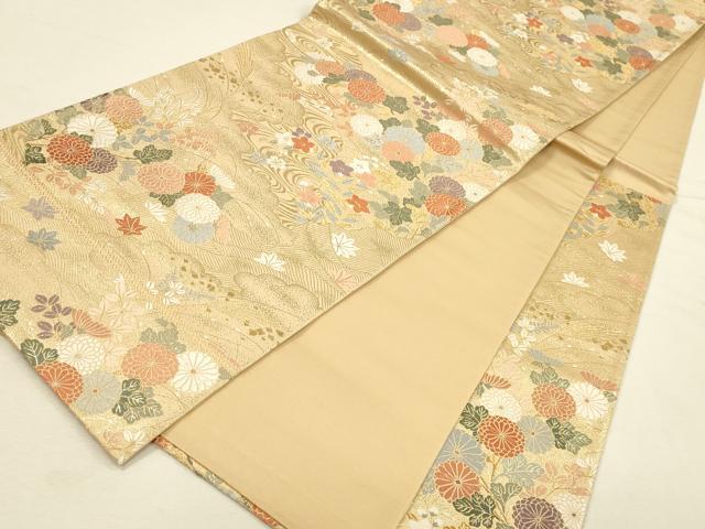 平和屋本店▼六通柄袋帯　唐織　能繍小袖　本金二重箔　正絹　逸品　DABI5746op