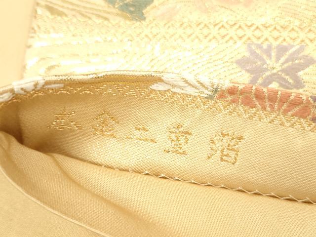 平和屋本店▼六通柄袋帯　唐織　能繍小袖　本金二重箔　正絹　逸品　DABI5746op