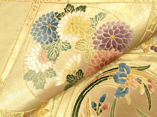 平和屋本店▼六通柄袋帯　唐織　祥寿　天井花文　本金箔　正絹　逸品　DABI5749op