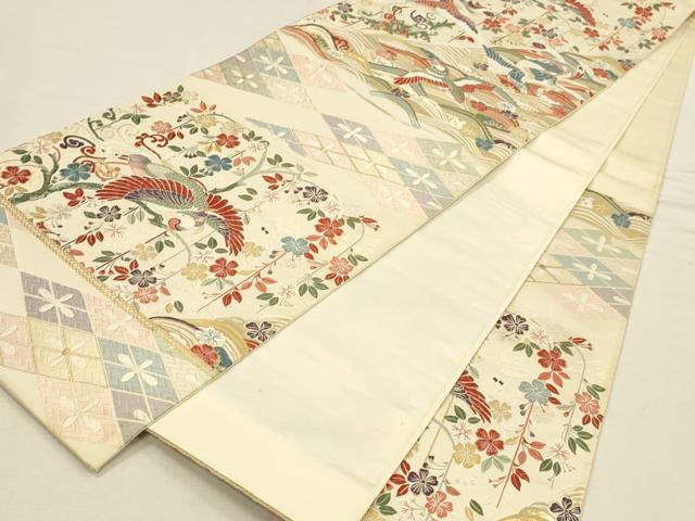 平和屋本店▼六通柄袋帯　唐織　鳳凰花文　九百錦純金箔24K　正絹　逸品　DABI5750op