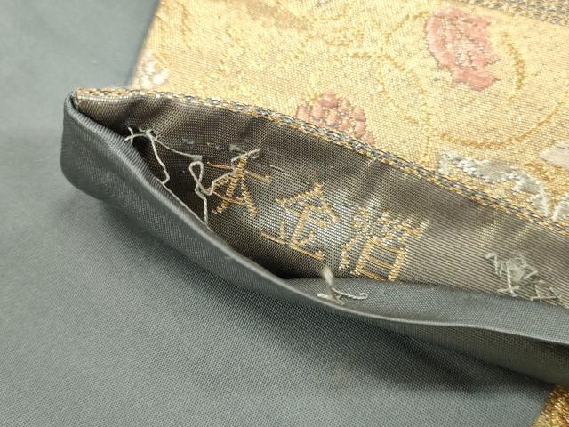 平和屋本店▼六通柄袋帯　正倉院道長文　本金箔　正絹　逸品　DABI5753op