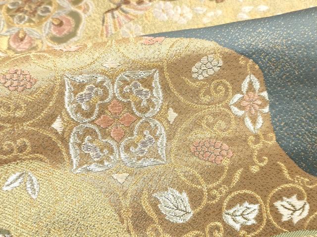 平和屋本店▼六通柄袋帯　正倉院道長文　本金箔　正絹　逸品　DABI5753op