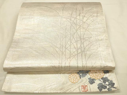 平和屋本店▼六通柄袋帯　作家物　唐織　琳派百図　本金箔　正絹　逸品　DABI5754op