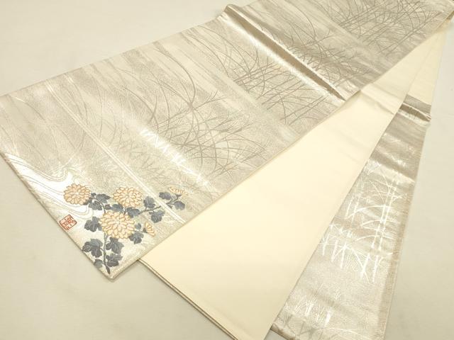 平和屋本店▼六通柄袋帯　作家物　唐織　琳派百図　本金箔　正絹　逸品　DABI5754op