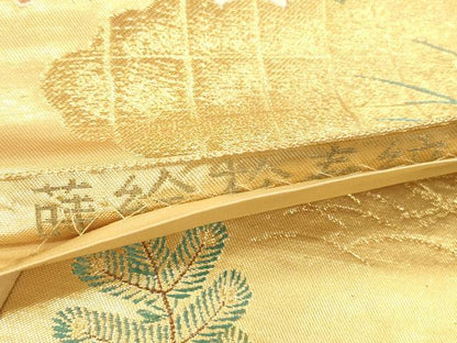 平和屋本店▼六通柄袋帯　唐織　蒔絵松寿紋　本金糸　正絹　逸品　DABI5759op