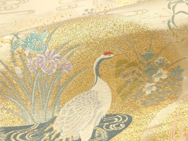 平和屋本店▼六通柄袋帯　唐織　錦彩華鳥丸文　本金箔　正絹　逸品　DABI5763op