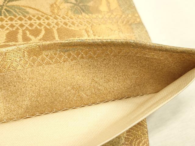 平和屋本店▼六通柄袋帯　正倉院色紙文　本金二重箔　正絹　逸品　DABI5764op
