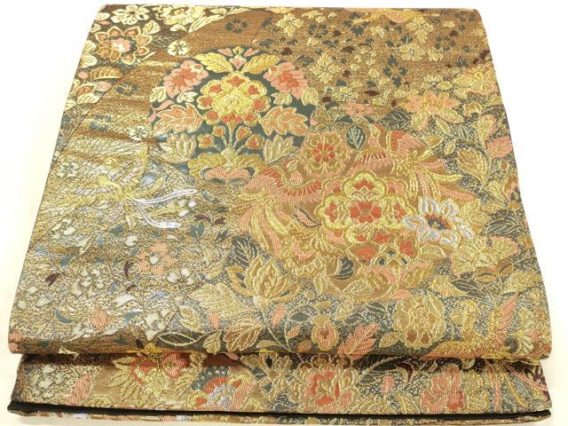 平和屋本店▼六通柄袋帯　古代彫金紋　本金箔二重　正絹　逸品　DABI5766op