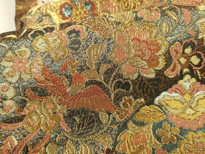 平和屋本店▼六通柄袋帯　古代彫金紋　本金箔二重　正絹　逸品　DABI5766op