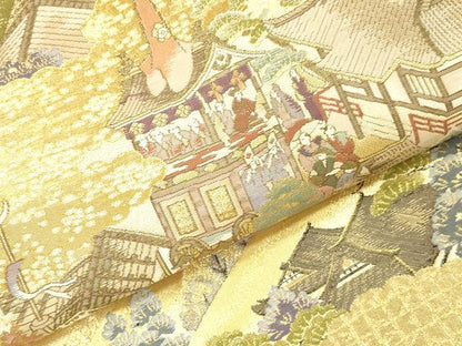 平和屋本店▼太鼓柄袋帯　洛中洛外　本金箔　正絹　逸品　DABI5769op