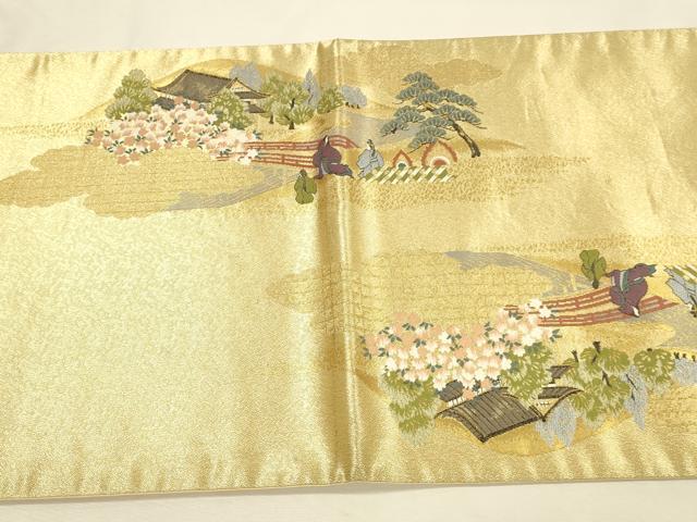 平和屋本店▼太鼓柄袋帯　洛中洛外　本金箔　正絹　逸品　DABI5769op