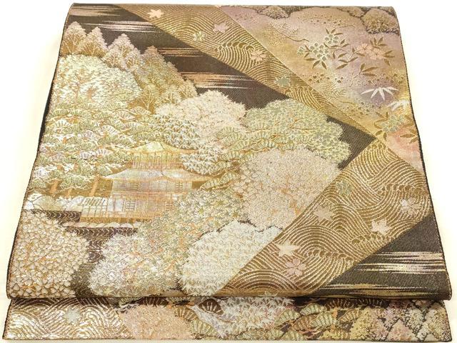 平和屋本店▼六通柄袋帯　吉祥名園集　純金二重箔　正絹　逸品　DABI5780op