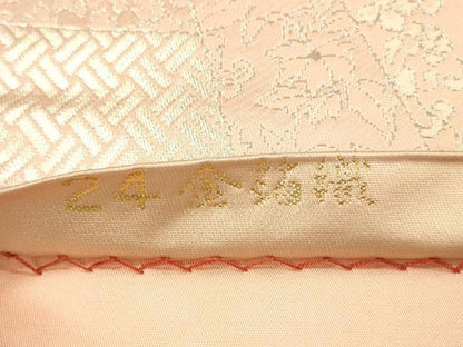 平和屋本店▼六通柄袋帯　正倉院亀甲花文　24金箔織　正絹　逸品　DABI5781op