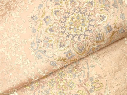 平和屋本店▼六通柄袋帯　正倉院亀甲花文　24金箔織　正絹　逸品　DABI5781op